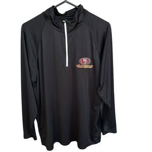 San‎ Francisco 49er Quarter Zip Pullover Mens Large Black Football Fan Apparel